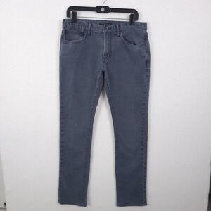 John Varvatos USA Mens Slim Fit Jeans Charcoal Grey Size 32x32 V-Stitch Pocket